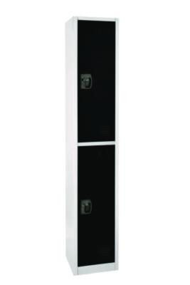 Steel Storage Locker, 2 Compartment, 12 x 12 x 72, Black