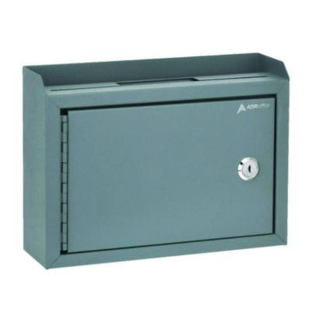 Medium Size Steel Multi-Purpose Secure Drop Box, 9.8 x 3.4 x 7.5, Gray
