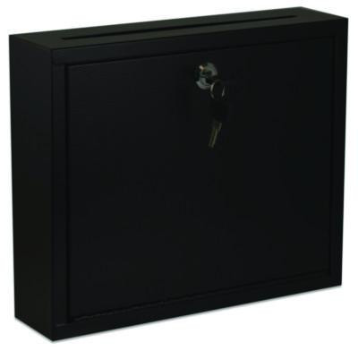 Large Size Steel Multi-Purpose Secure Drop Box, 12 x 3 x 10, Black