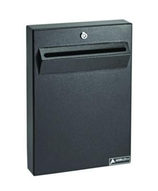 Large Wall Mounted Weatherproof Steel Secure Drop Box, 11 x 2.4 x 16, Black