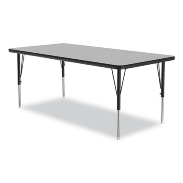 Height-Adjustable Activity Tables, Rectangular, 60w x 30d x 19h, Gray Granite, 4/Pallet