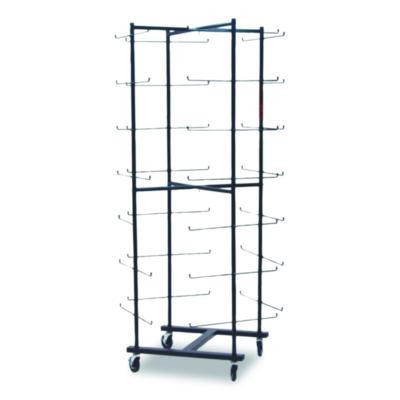56 Football Helmet Rolling Rack, 26" x 28" x 81", Black