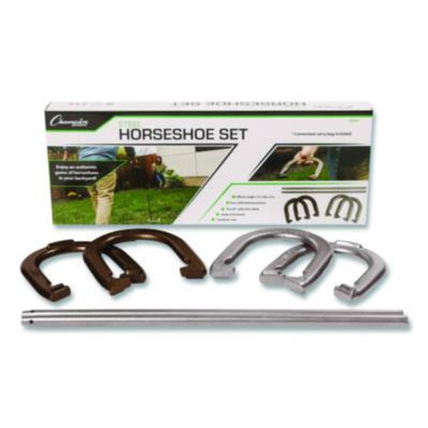 Steel Horseshoe Set, (4) Horseshoes/(2) 20" Stakes/Nylon Carry Bag