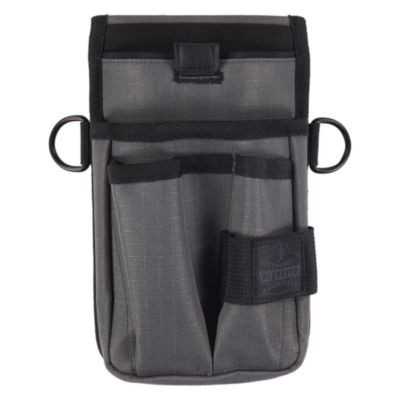Arsenal 5568 Belt Loop Tool Pouch With Device Holster, 4 Compartments, 5 x 2 x 8.5, Polyester, Gray