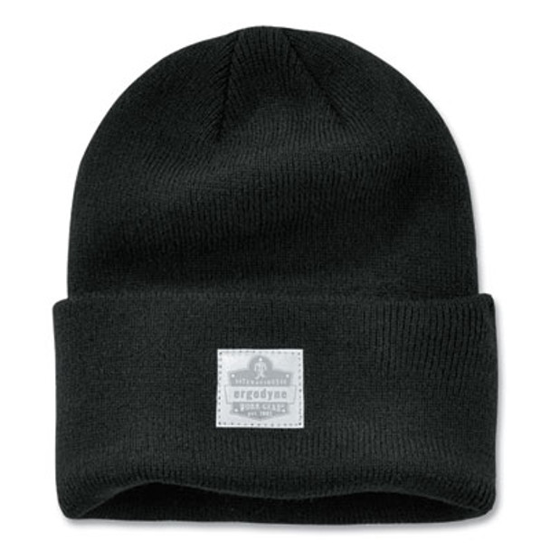 N-Ferno 6806 Cuffed Rib Knit Winter Hat, One Size Fits Most, Black