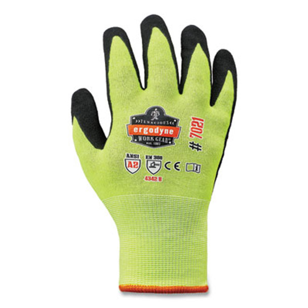 Proflex 7021-Case Hi-Vis Nitrile Coated Cr Gloves, En388: 4342B, 9.75" Long, X-Large, Lime, 144 Pairs/Carton
