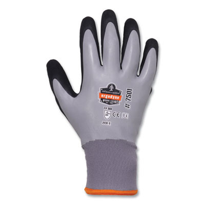 Proflex 7501-Case Coated Waterproof Winter Gloves, En388: 2131X, 10" Long, Medium, Gray, 144 Pairs/Carton