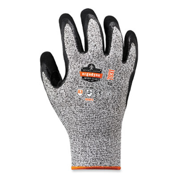 Proflex 7031 Ansi A3 Nitrile-Coated Cr Gloves, En388: 4X42C, 9.5" Long, Small, Gray, Pair