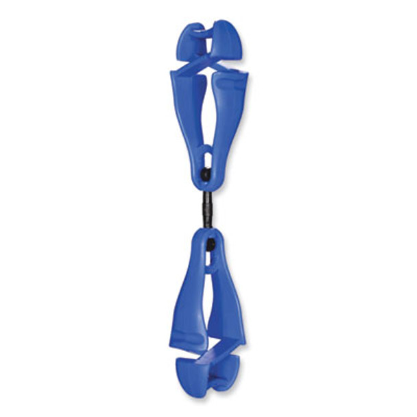 Squids 3420 Dual Clip Swivel Glove Clip Holder, 1 x 0.6 x 5.5, Acetal Copolymer, Blue, 100/Pack