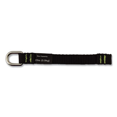 Squids 3700 Nylon Webbing Tool Tails With D-Rings, 2 Lb Max Working Capacity, 5.5", Black, 6/Pack, 10 Packs/Carton
