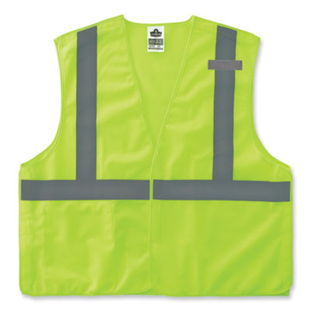 Glowear 8215Ba-S Single Size Class 2 Economy Breakaway Mesh Vest, Polyester, Medium, Lime
