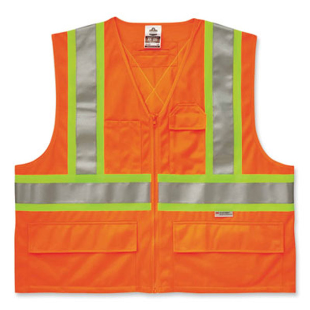Glowear 8235Zx Class 2 Two-Tone X-Back Vest, Polyester, 2X-Large/3X-Large, Orange