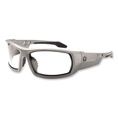 Skullerz Odin Safety Glasses, Matte Gray Full Frame, Clear Dual Lens