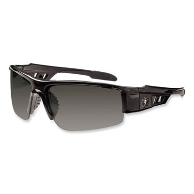 Skullerz Dagr Safety Glasses, Black Half Frame, Polarized Smoke Single Lens