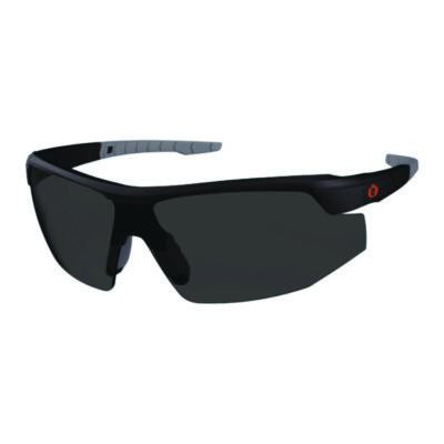 Skullerz Skoll Anti-Scratch Enhanced Anti-Fog Safety Glasses, Matte Black Half Frame, Smoke Single Lens