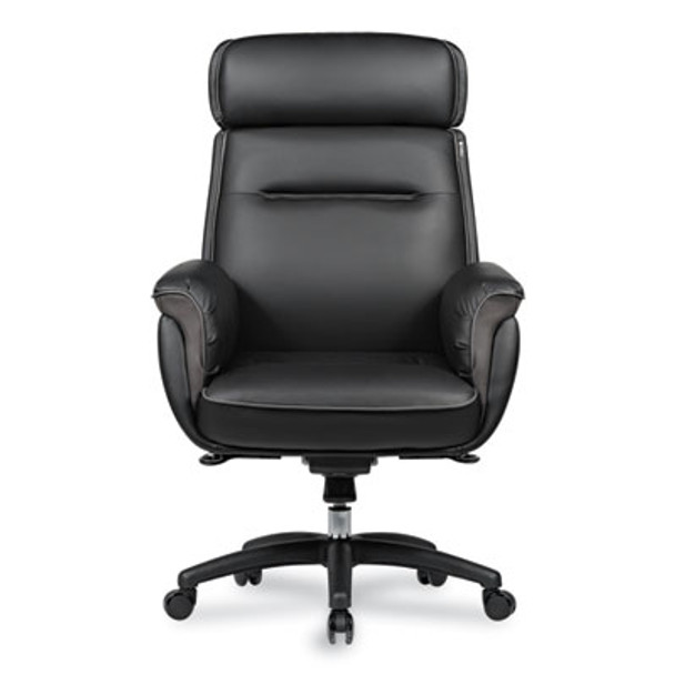 Royal Executive Office Chair, Support Up To 300 Lb, 19.46"-22.26" Seat Height, Black Pu Leather Seat, Black Faux Leather Back
