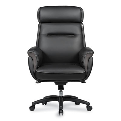Royal Executive Office Chair, Support Up To 300 Lb, 19.46"-22.26" Seat Height, Black Pu Leather Seat, Black Faux Leather Back