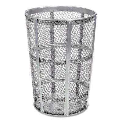 Steel Mesh Corrosion Resistant Trash Can, 48 Gal, Silver
