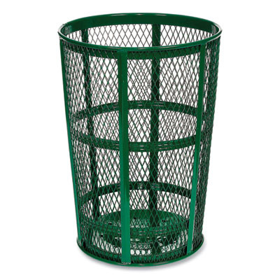 Steel Mesh Corrosion Resistant Trash Can, 48 Gal, Green