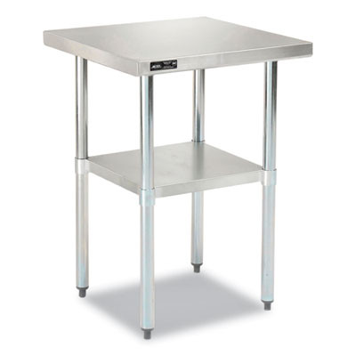 Work Table With Undershelf, Square, 24 x 24 x 35, Silver Top, Silver Base/Legs