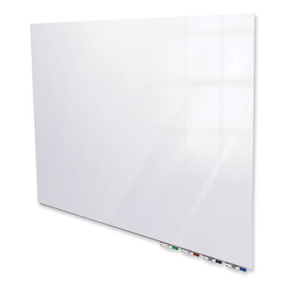 Aria Low-Profile Frameless Magnetic Glassboard, 48" x 36", White Surface