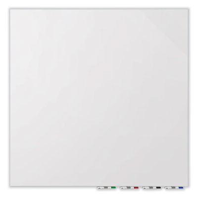 Aria Low-Profile Frameless Magnetic Glassboard, 60" x 36", White Surface
