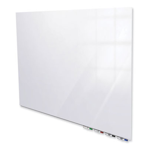 Aria Low-Profile Frameless Magnetic Glassboard, 96" x 48", White Surface
