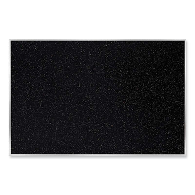 Aluminum-Frame Recycled Rubber Bulletin Boards, 72.5" x 48.5", Confetti Surface, Satin Aluminum Frame