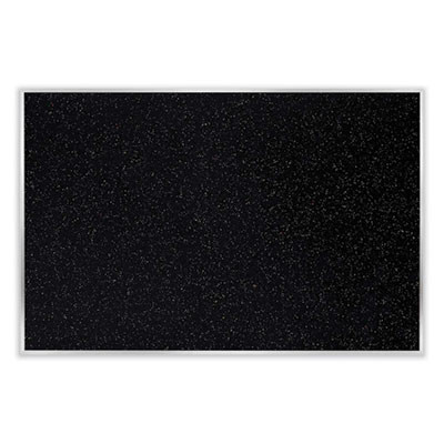 Aluminum-Frame Recycled Rubber Bulletin Boards, 96.5" x 48.5", Confetti Surface, Satin Aluminum Frame