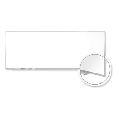 Magnetic Porcelain Whiteboard With Aluminum Frame, 144.5" x 48.5", White Surface, Satin Aluminum Frame