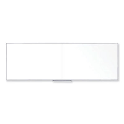Non-Magnetic Whiteboard With Aluminum Frame, 144.63" x 48.47", White Surface, Satin Aluminum Frame