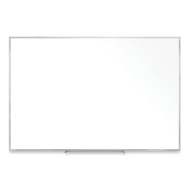 Non-Magnetic Whiteboard With Aluminum Frame, 96.63" x 48.47", White Surface, Satin Aluminum Frame