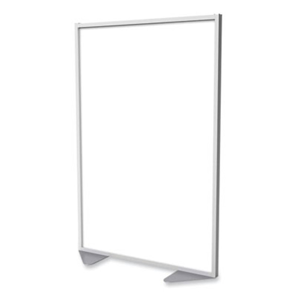 Floor Partition With Aluminum Frame, 48.06 x 2.04 x 71.86, White