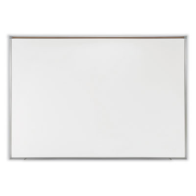 Proma Magnetic Porcelain Projection Whiteboard With Aluminum Frame, 48.5" x 36.5", White Surface, Satin Aluminum Frame