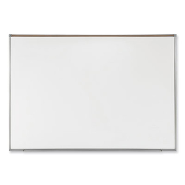 Proma Magnetic Porcelain Projection Whiteboard With Aluminum Frame, 72.5" x 48.5", White Surface, Satin Aluminum Frame