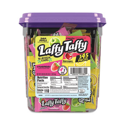 Laffy Taffy, Assorted Flavors, 3.08 Lb Tub, 145 Wrapped Pieces/Tub