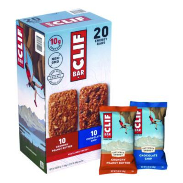 Energy Bar, Chocolate Chip/Crunchy Peanut Butter, 2.4 Oz, 20/Box