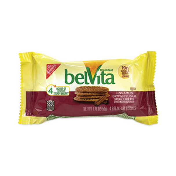Belvita Breakfast Biscuits, Cinnamon Brown Sugar, 1.76 Oz Pack, 25 Packs/Carton