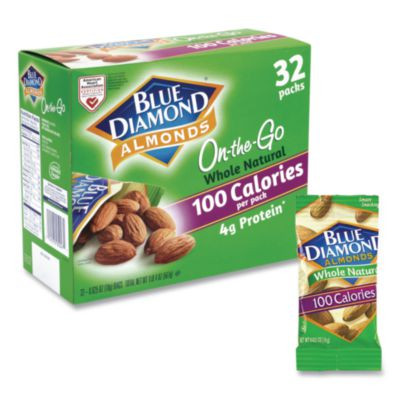 Whole Natural Almonds On-The-Go, 0.63 Oz Pouch, 32 Pouches/Carton