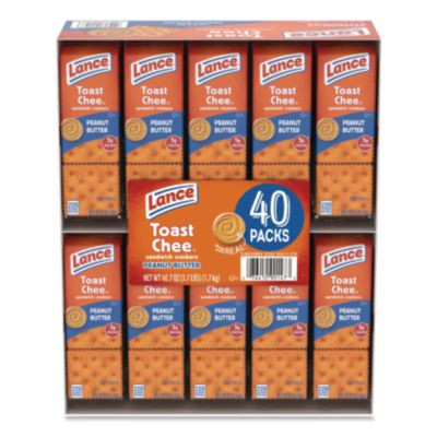 Toast Chee Peanut Butter Cracker Sandwiches, 1.52 Oz Pack, 40 Packs/Box