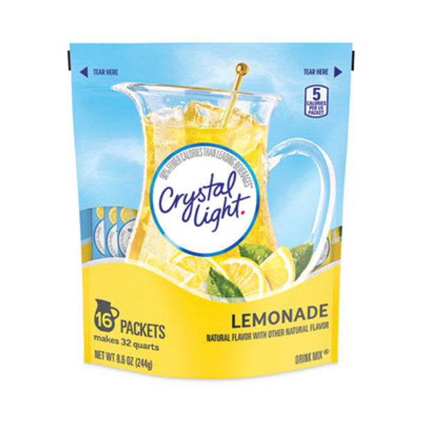 Flavored Drink Mix Pitcher Packs, Lemonade, 0.14 Oz Packets, 16 Packets/Pouch, 1 Pouch/Carton