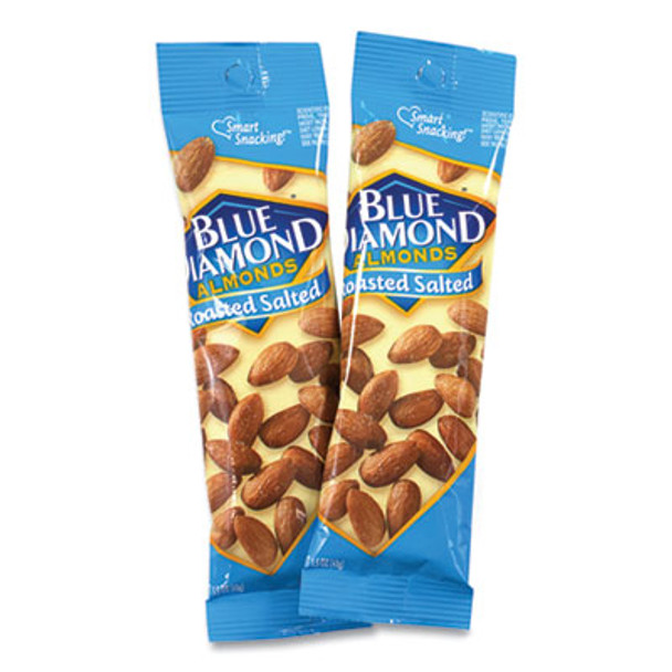 Roasted Salted Almonds, 1.5 Oz Tube, 12 Tubes/Carton