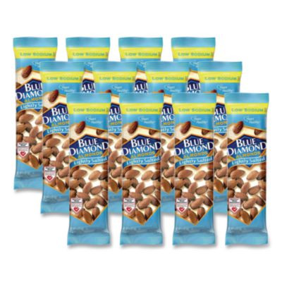 Low Sodium Lightly Salted Almonds, 1.5 Oz Tube, 12 Tubes/Carton