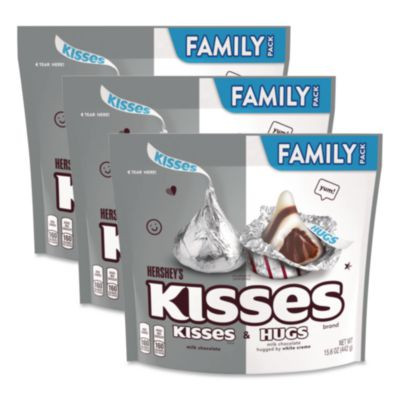 Kisses And Hugs Family Pack Assortment, 15.6 Oz Bag, 3 Bags/Pack