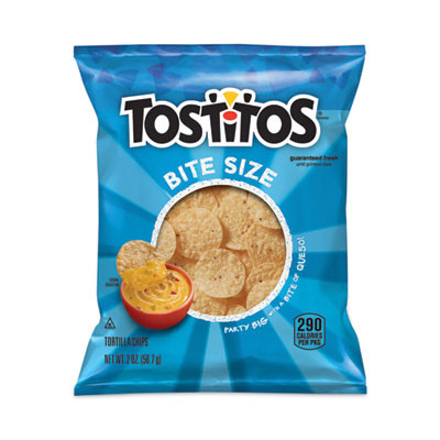 Bite Size Tortilla Chips, 2 Oz Bag, 64 Bags/Carton