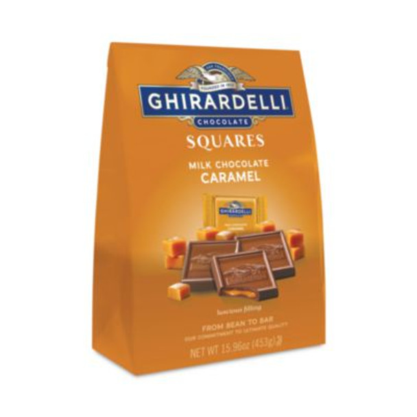 Milk Chocolate And Caramel Chocolate Squares, 15.96 Oz Bag