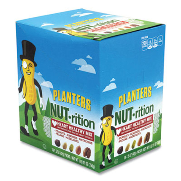Nut-Rition Heart Healthy Mix, 1.5 Oz Tube, 18 Tubes/Carton