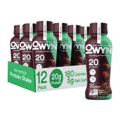 20 g Protein Drink, Chocolate, 12 Oz Bottle, 12/Carton