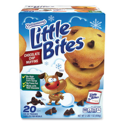 Little Bites Muffins, Chocolate Chip, 1.65 Oz Pouch, 20 Pouches/Carton