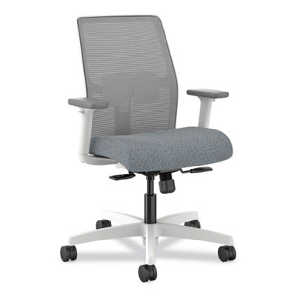 Ignition 2.0 Mid-Back Mesh Task Chair, Posture Lock, Up To 300Lb, Basalt Seat, Fog Back/White Base